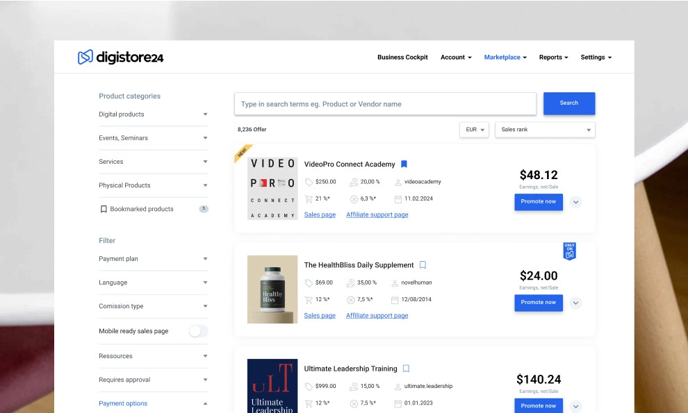 Digistore24 Affiliate Marketplace