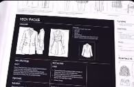 Interface showing model image selection with categories and six diverse female models wearing white tops and black pants.