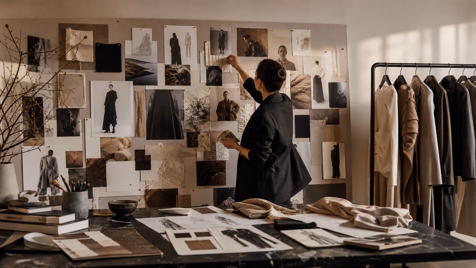 Moodboard and tech pack generated by The F* Word AI fashion design platform