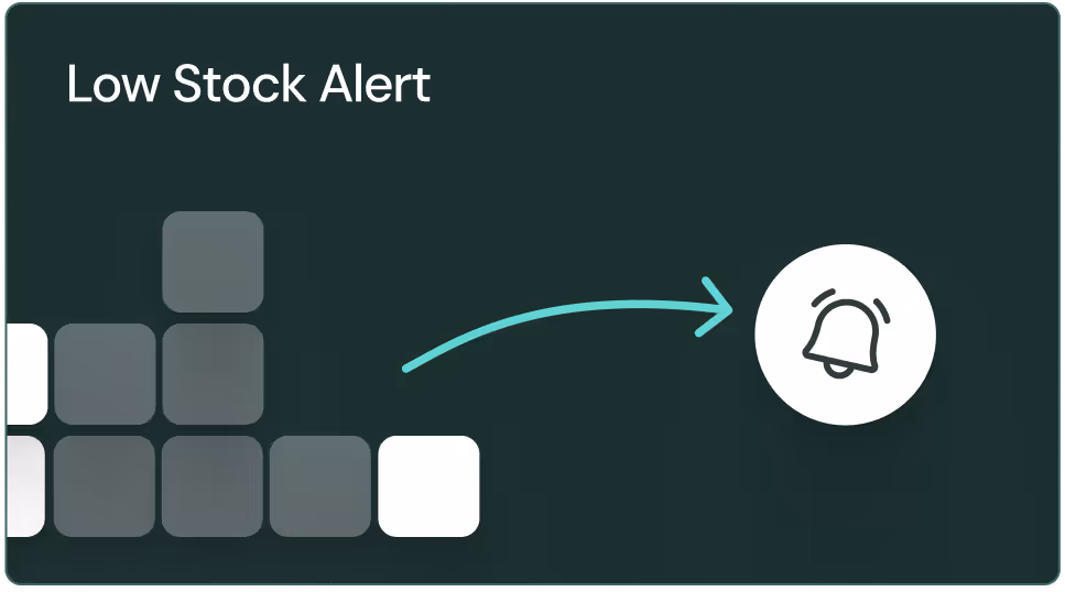 Representation of an automation for a low stock alert