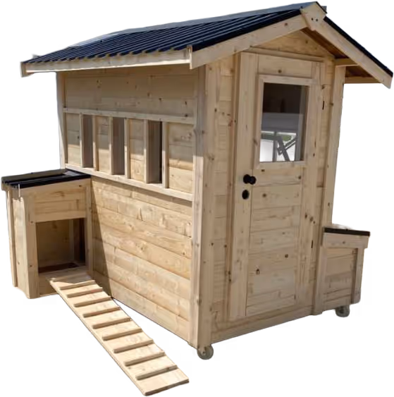 Ein Hühnerstall in der Gallerie.