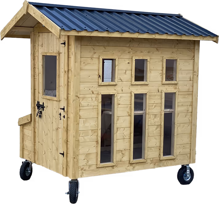 Ein Hühnerstall in der Gallerie.