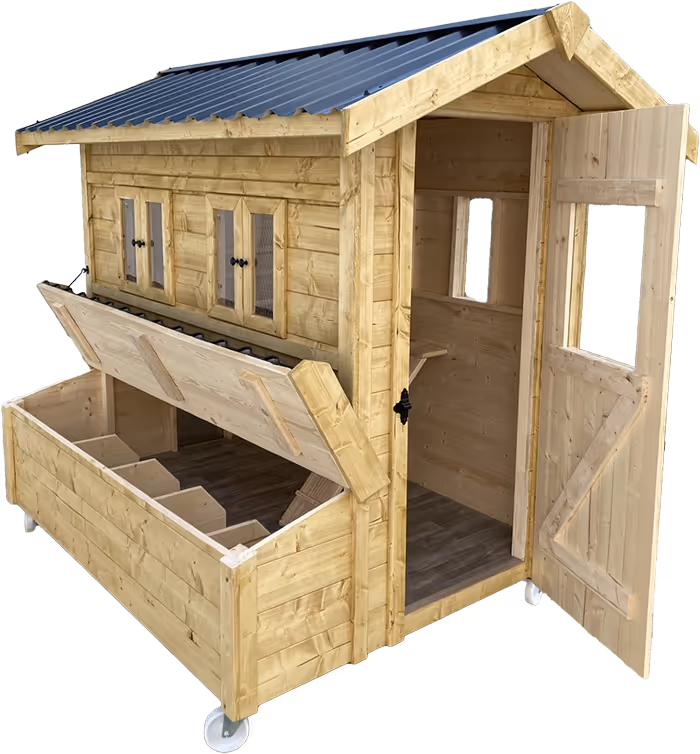 Ein Hühnerstall in der Gallerie.