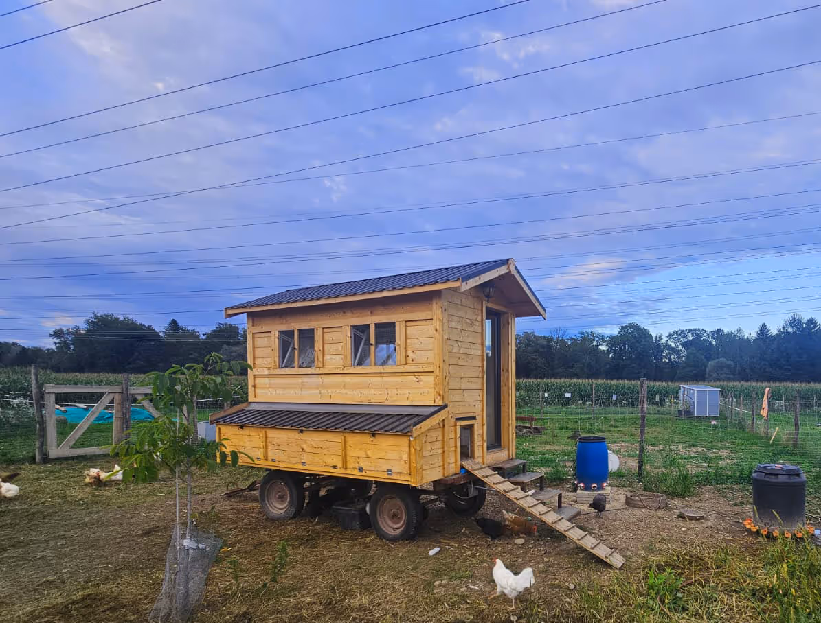 Ein Hühnerstall im Garten der Hennhaus Besitzer.