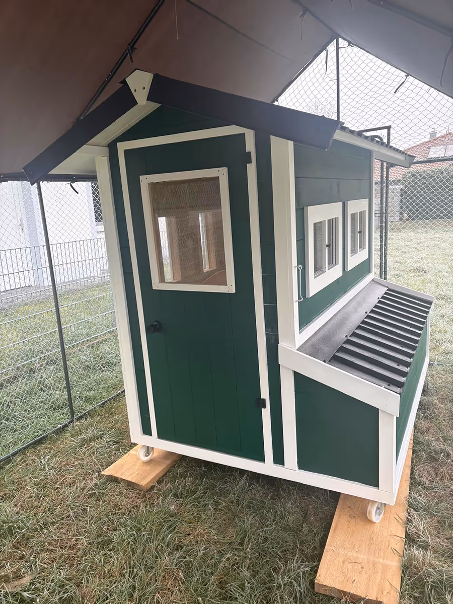 Ein Hühnerstall im Garten der Hennhaus Besitzer.