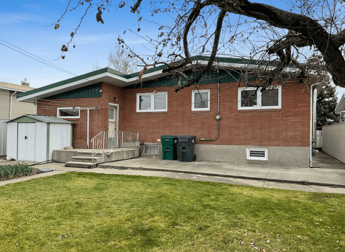 Bedroom interior staged for real estate marketing.