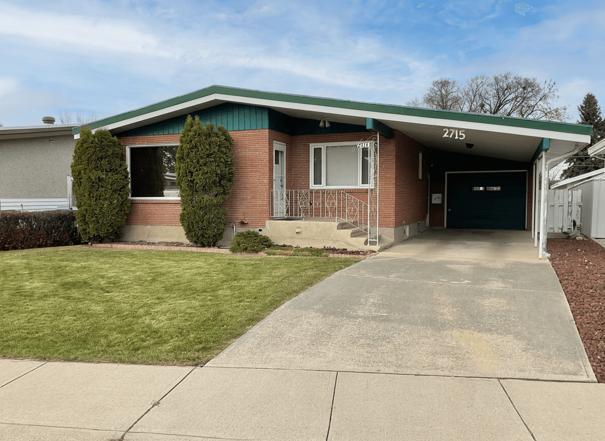 Bedroom interior staged for real estate marketing.
