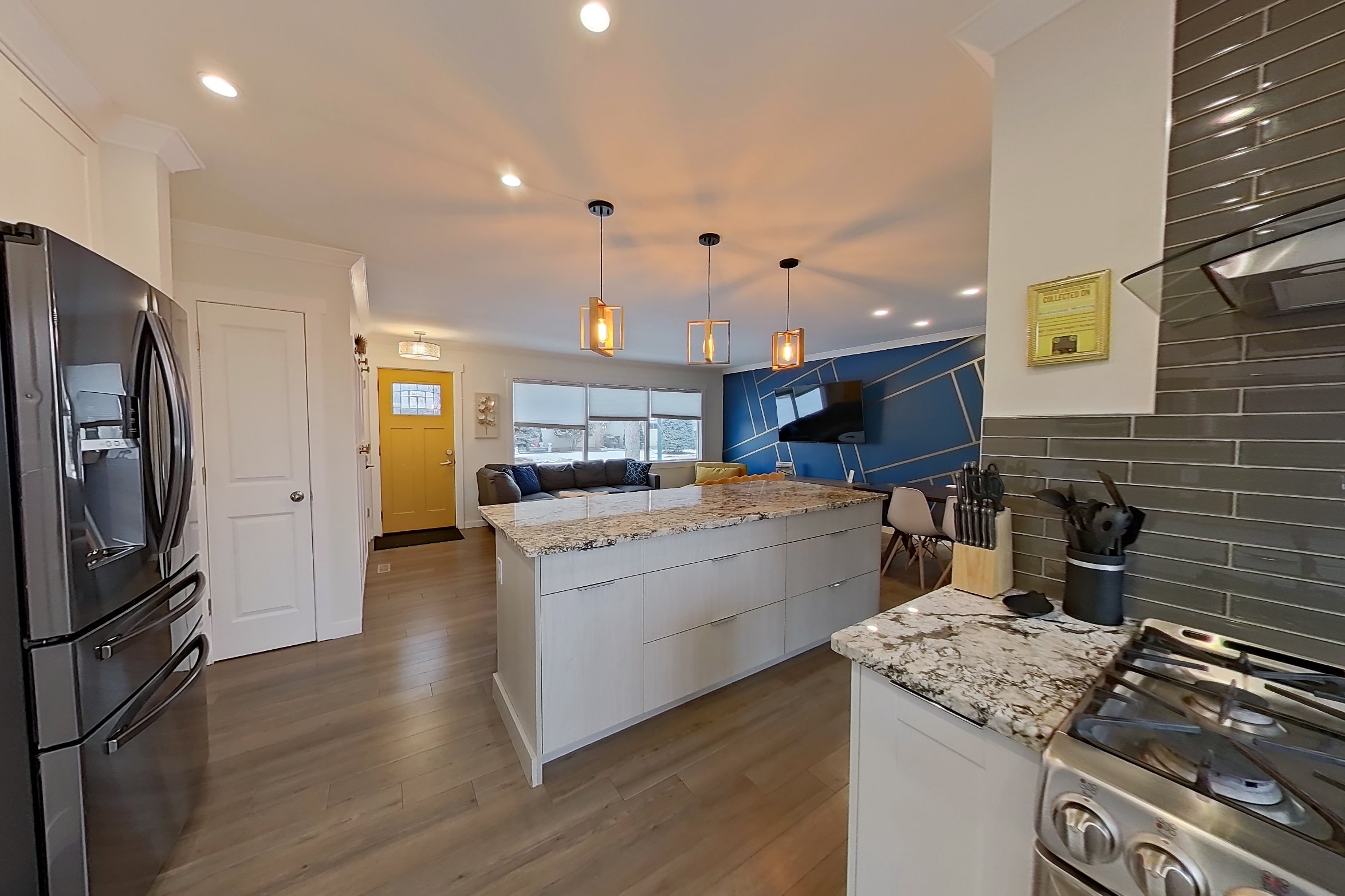 Bedroom interior staged for real estate marketing.