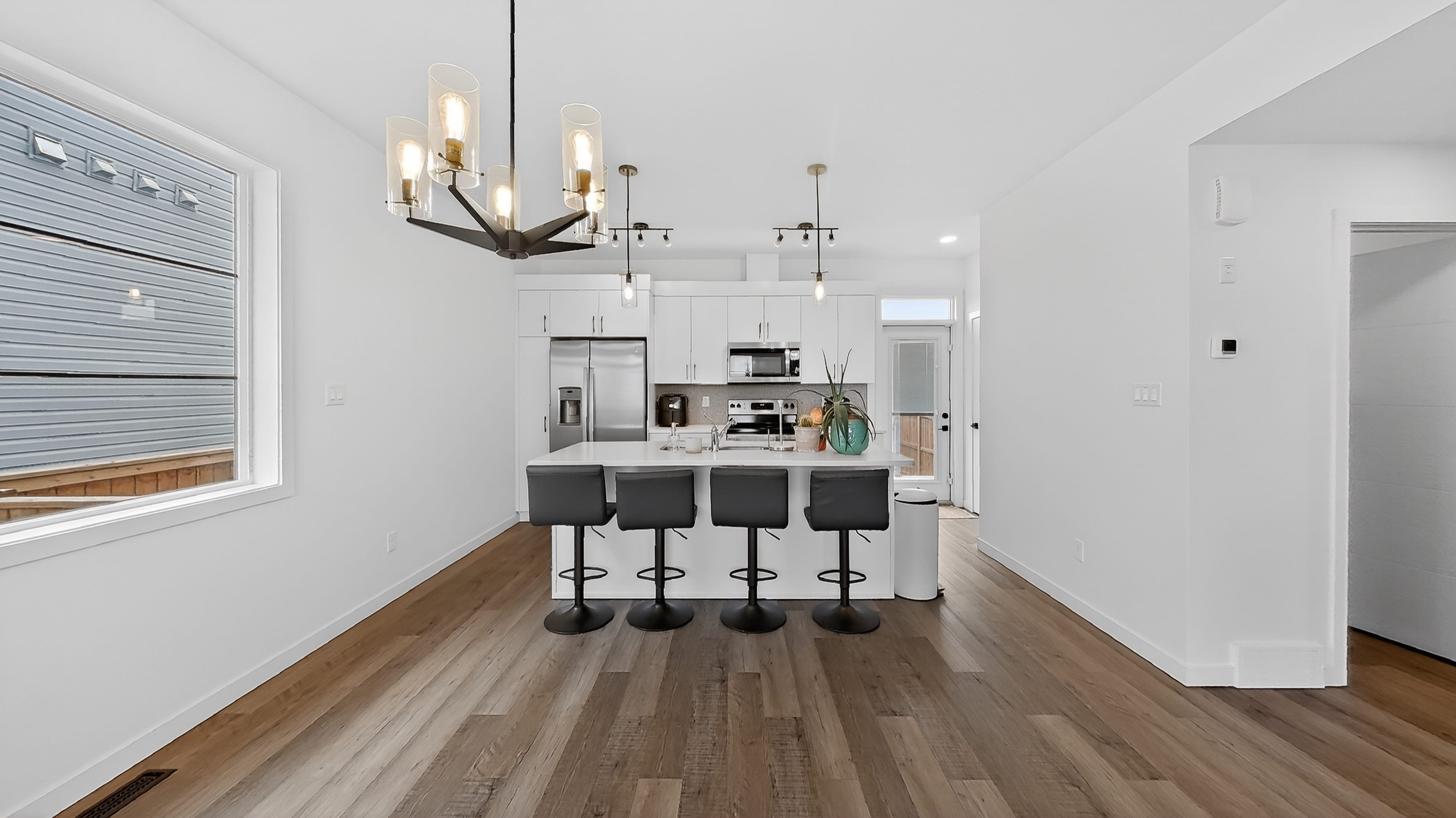 Bedroom interior staged for real estate marketing.