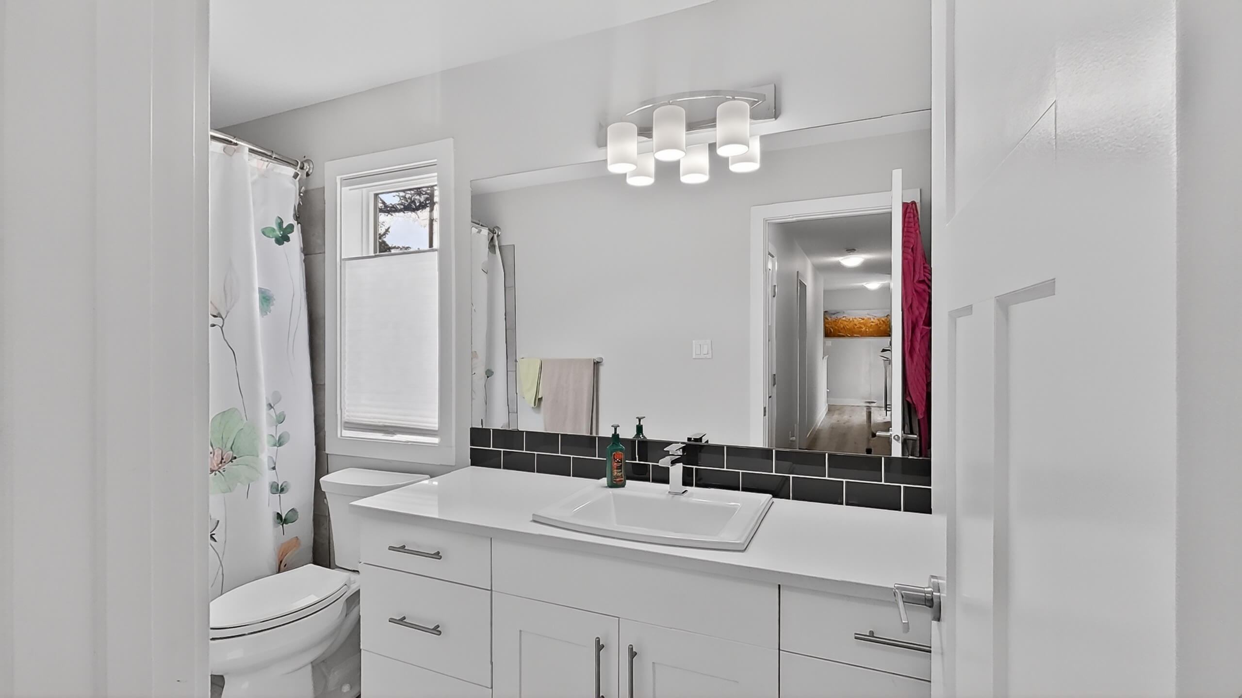 Bedroom interior staged for real estate marketing.