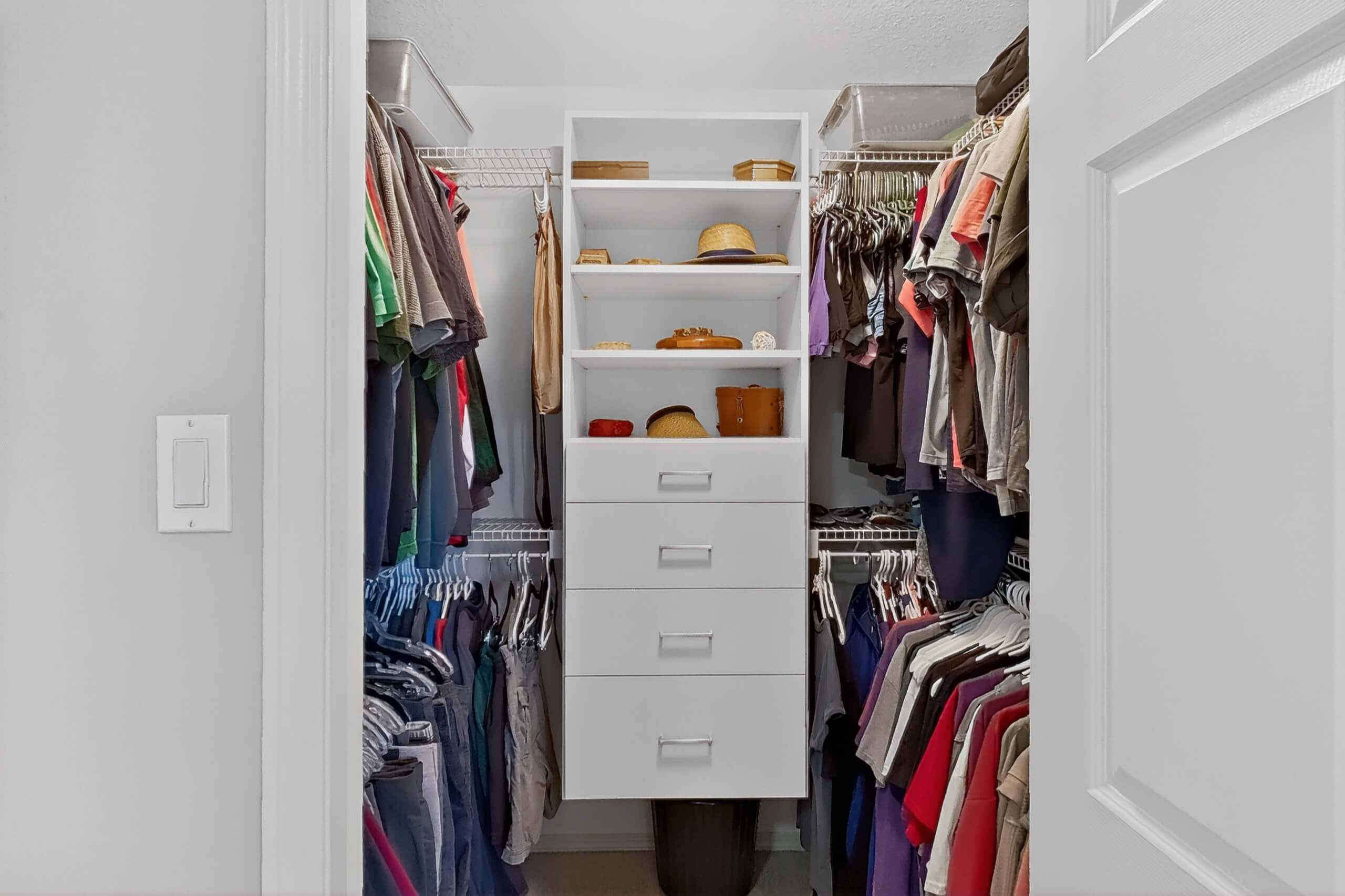 Bedroom interior staged for real estate marketing.