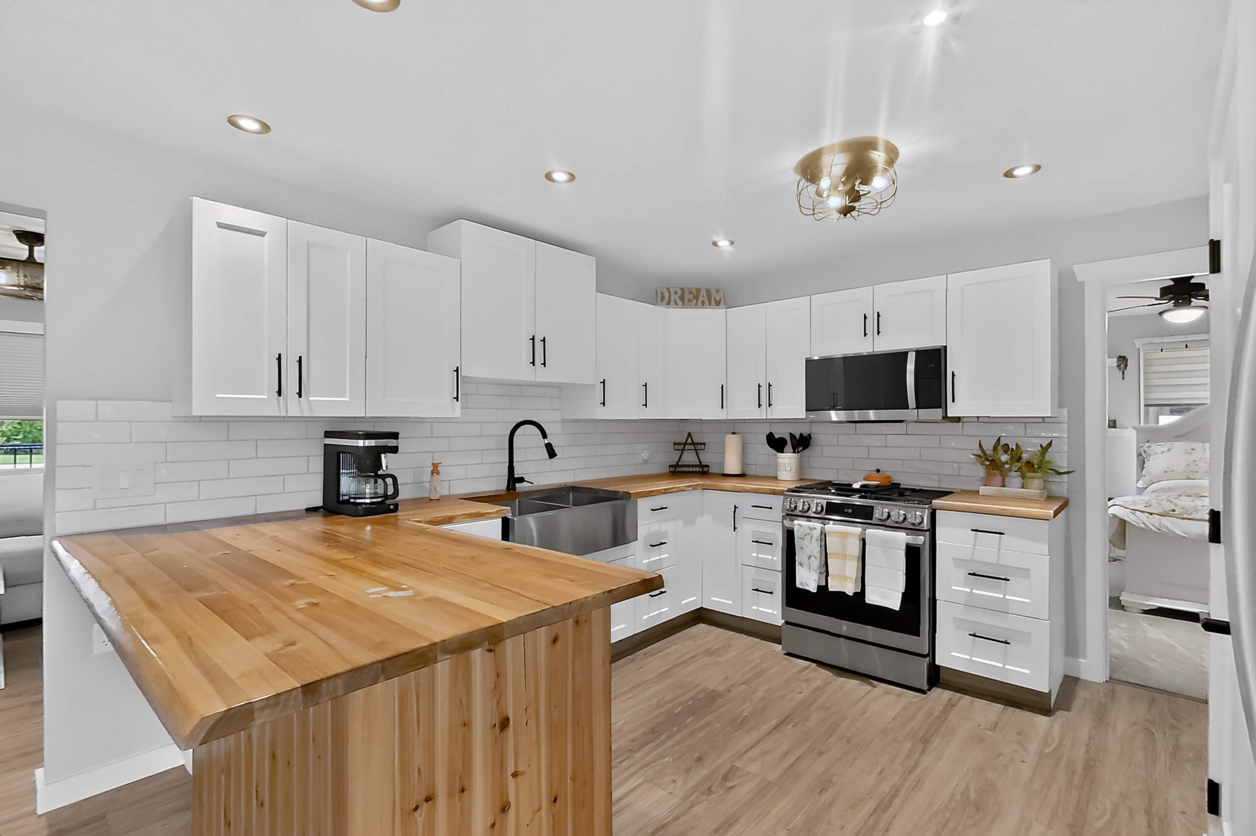 Bedroom interior staged for real estate marketing.