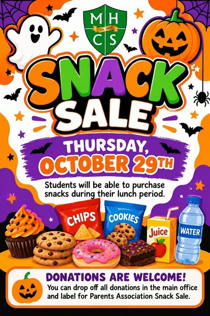 Snack Sale flyer – Thursday, October 29th