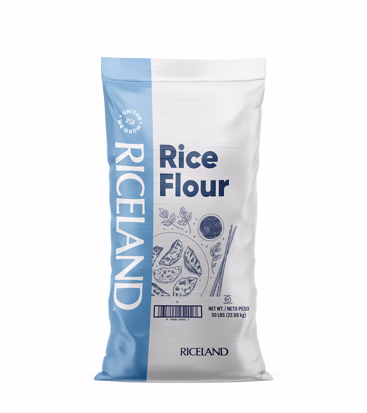 a sack of Riceland Rice Flour