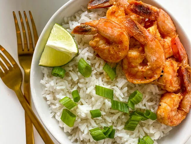 Coconut Lime Jasmine Rice with Zesty Grilled Shrimp