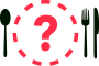 decorative question mark and kitchen utensils