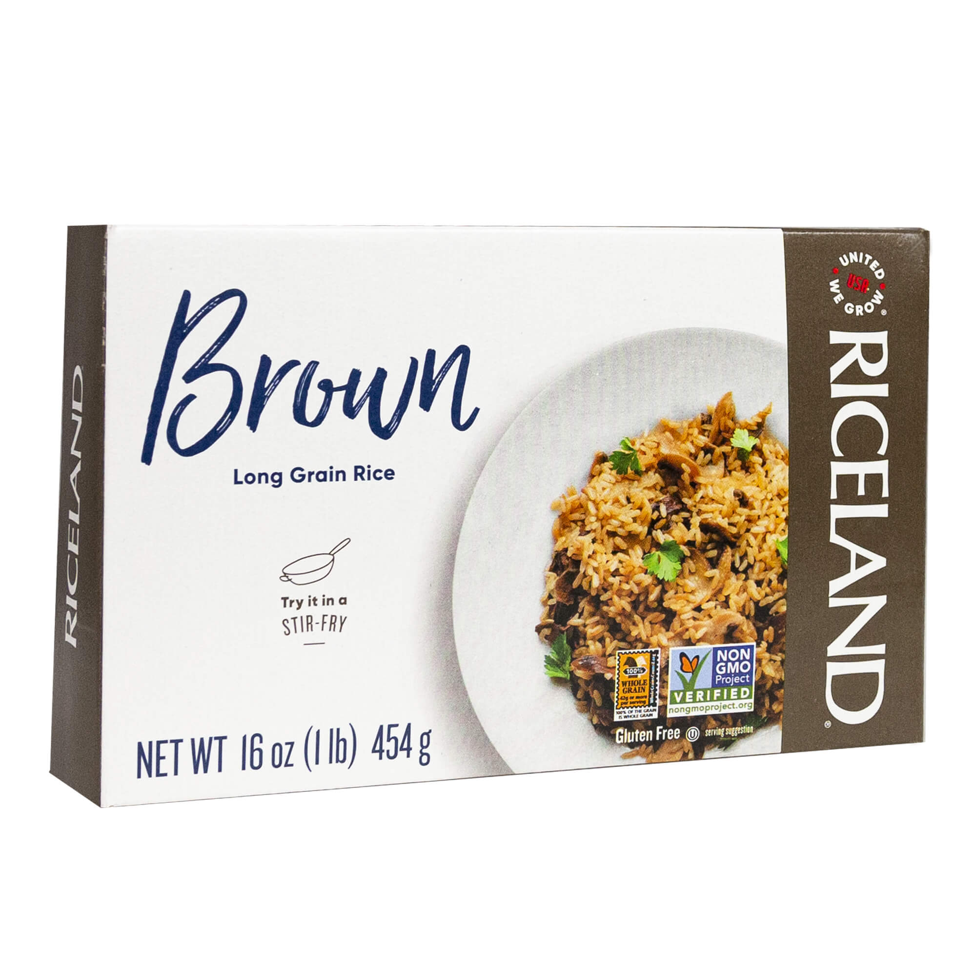 a pack of riceland brown long grain rice