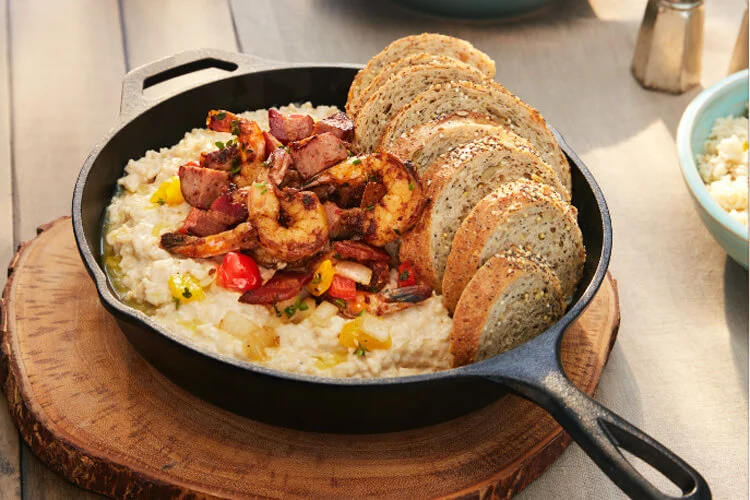 Creole Shrimp and Smoked Gouda Rice Grits