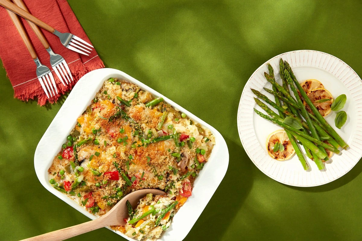Asparagus, Rice and Sweet Pea Casserole