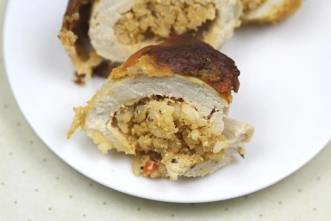 Mexican Rice-Stuffed Chicken Rolls dish