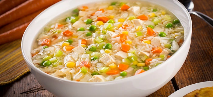 Chicken and Rice Confetti Soup appetizer
