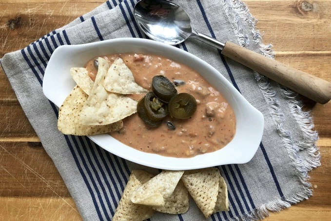 Cheesy Beef and Rice Enchilada Dip appetizer