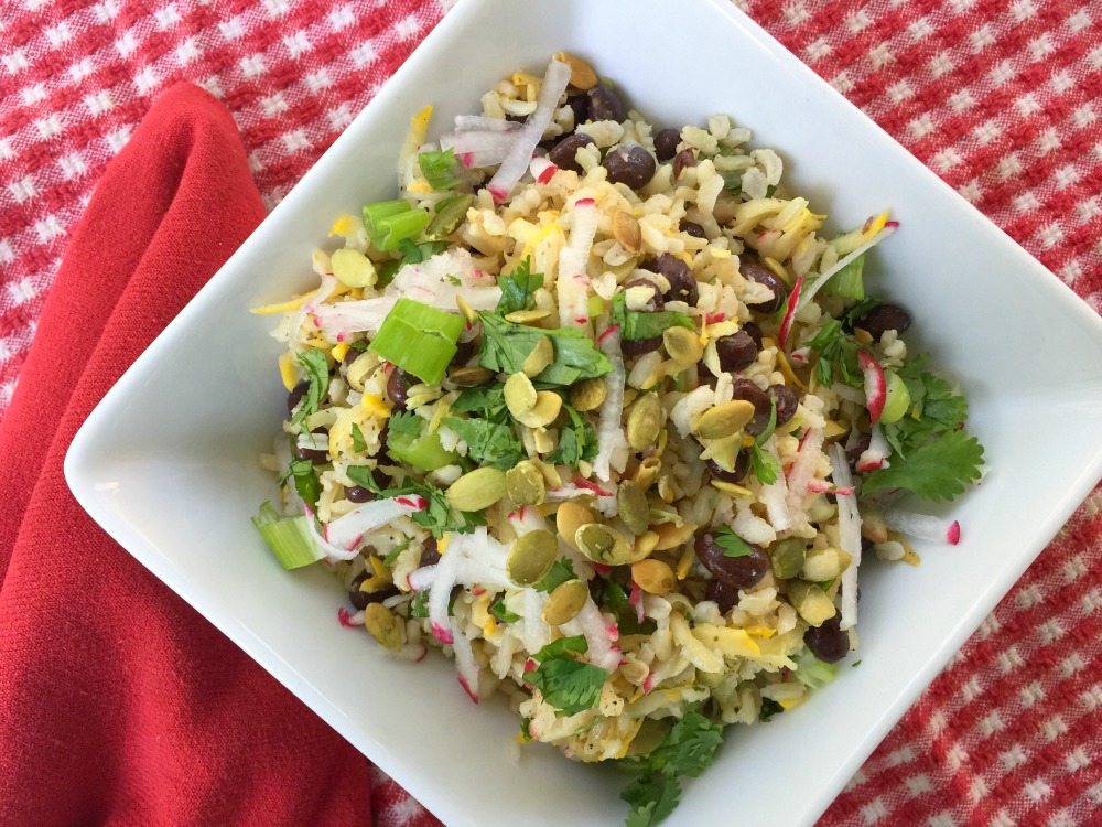 Brown Rice Salad with Lime-Cumin Vinaigrette dish