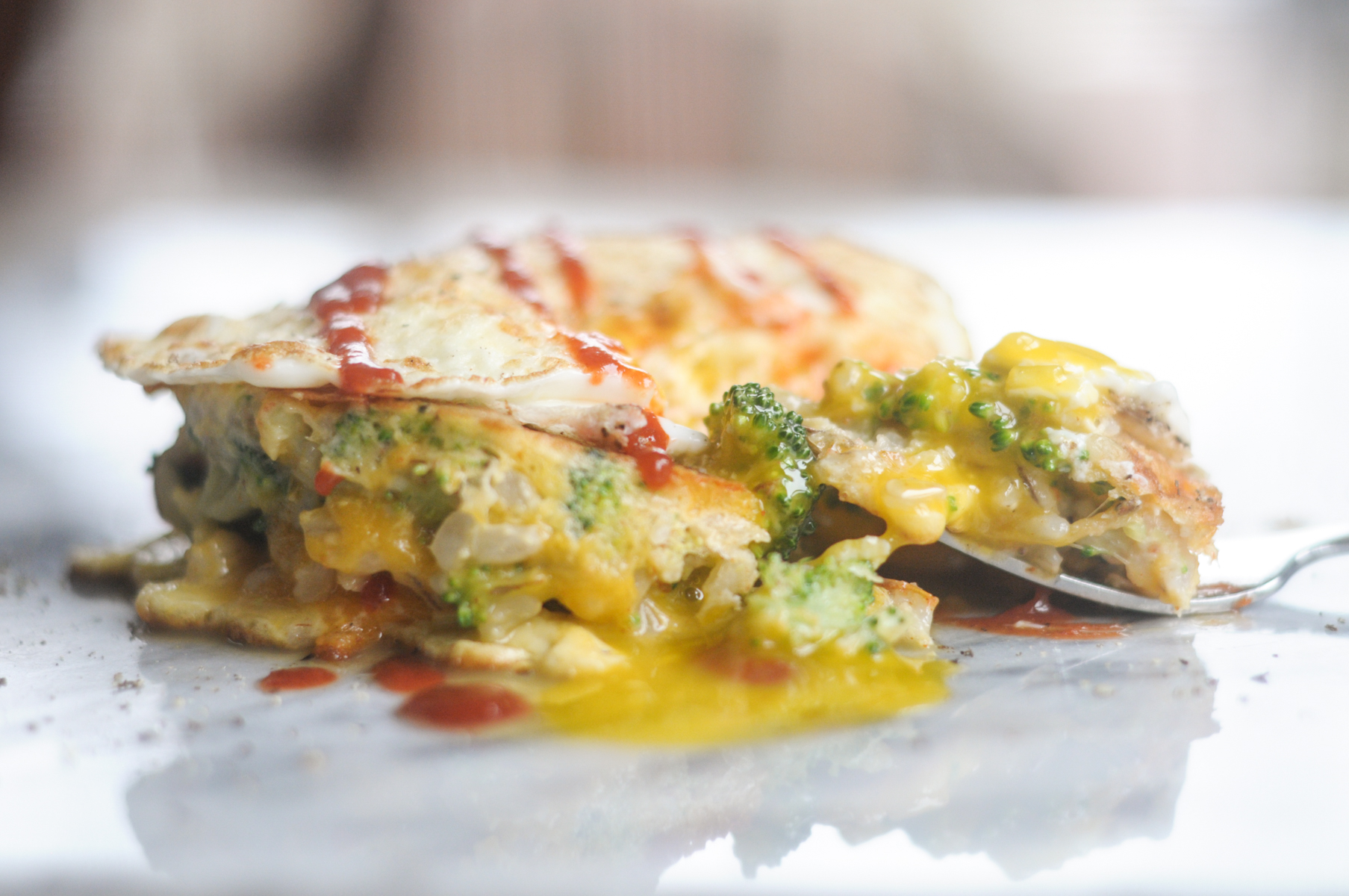 Single Serving Broccoli Cheese Brown Rice Cake dish