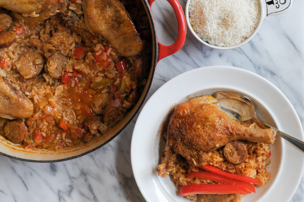 Spicy Southern Duck Paella dish
