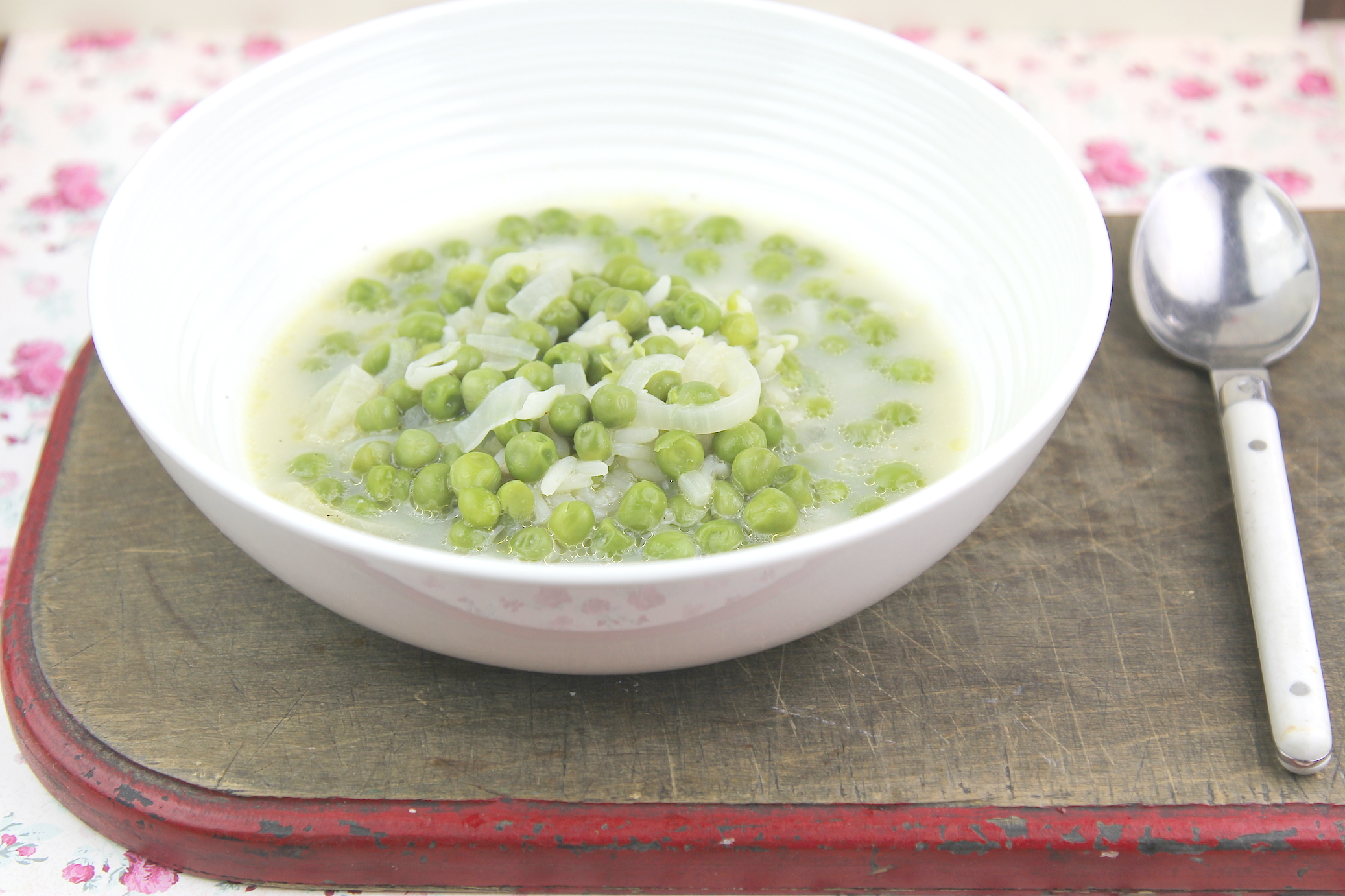 Creamy Spring Pea and Rice Soup appetizer