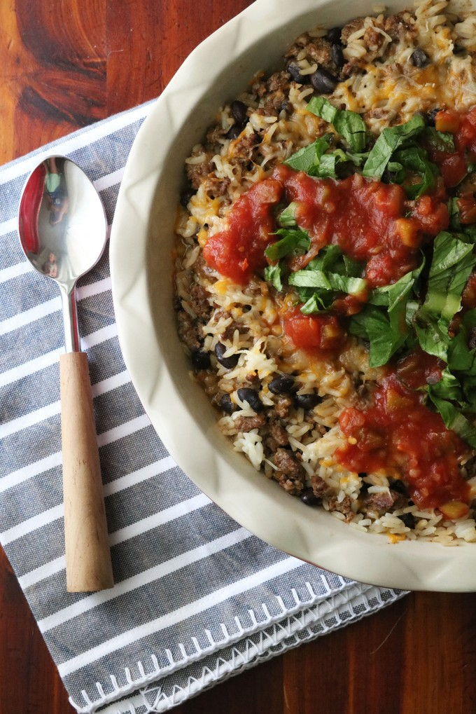 Five Ingredient Taco Bake dish