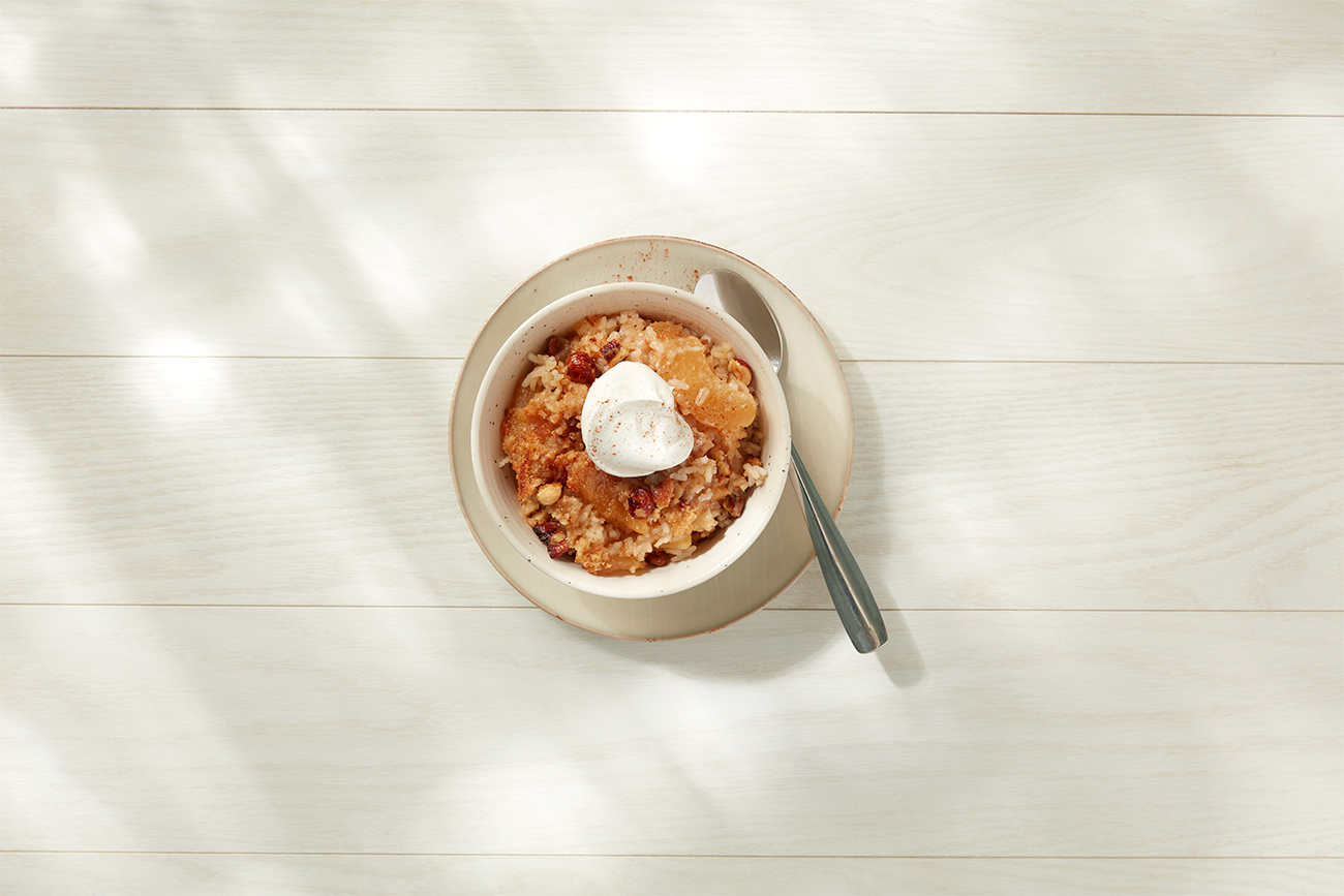 Baked Rice Apple Crisp dessert