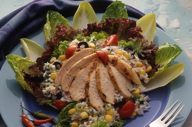 Spicy Rice & Chicken Salad dish
