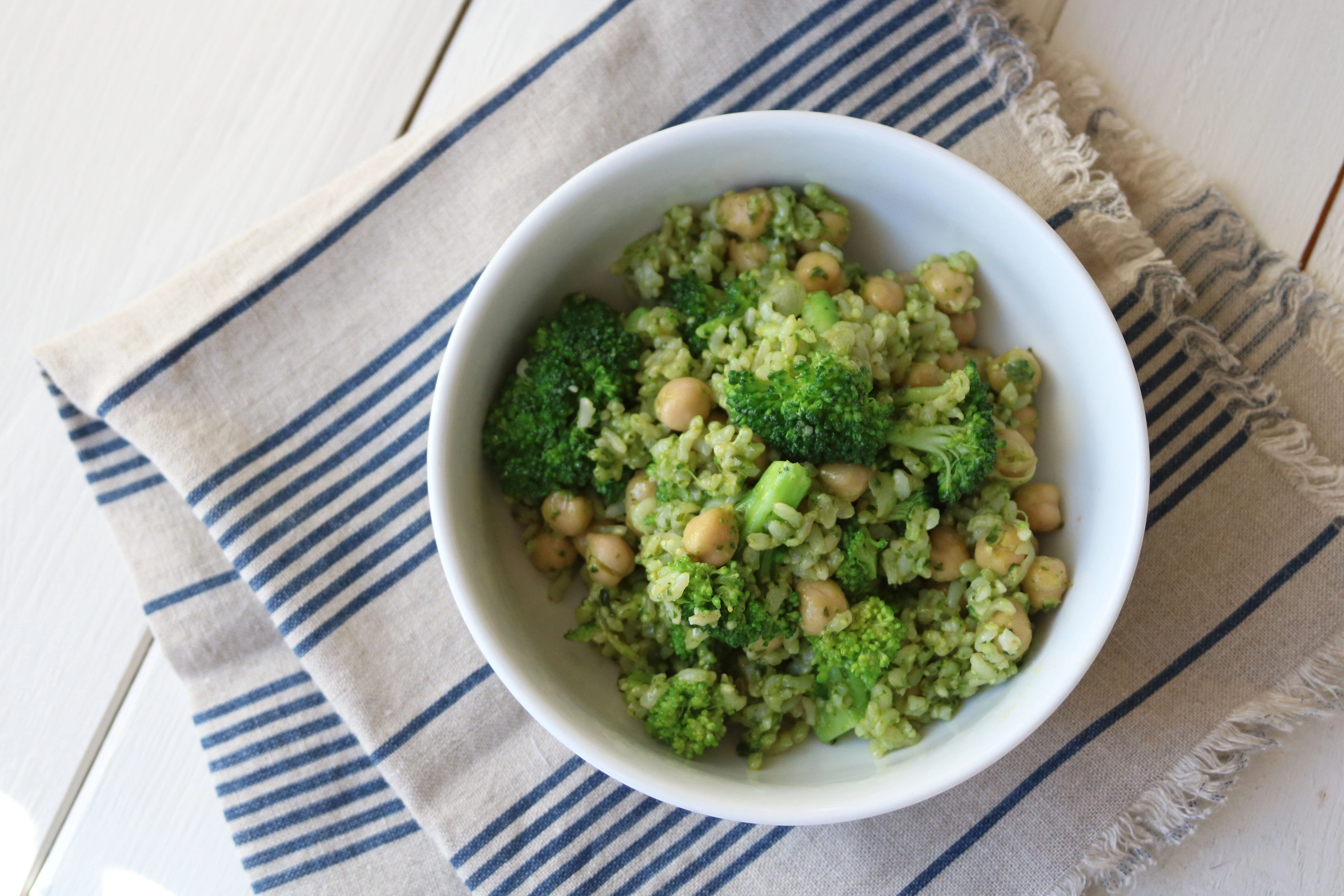 Pesto Rice and Bean Salad dish