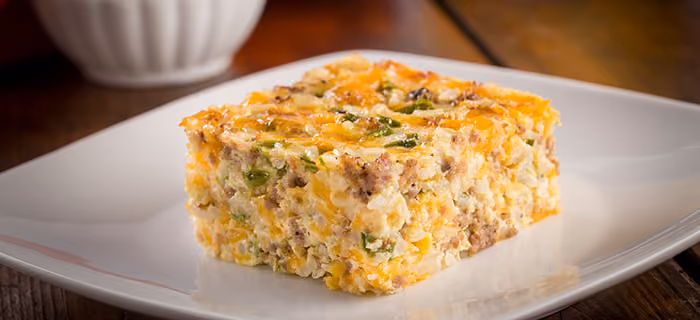 Rice & Sausage Breakfast Casserole dish