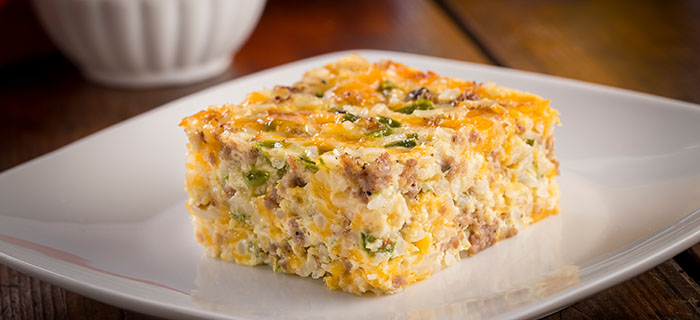 Rice & Sausage Breakfast Casserole dish