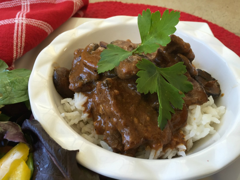 Heart-Healthy Beef Stroganoff dish