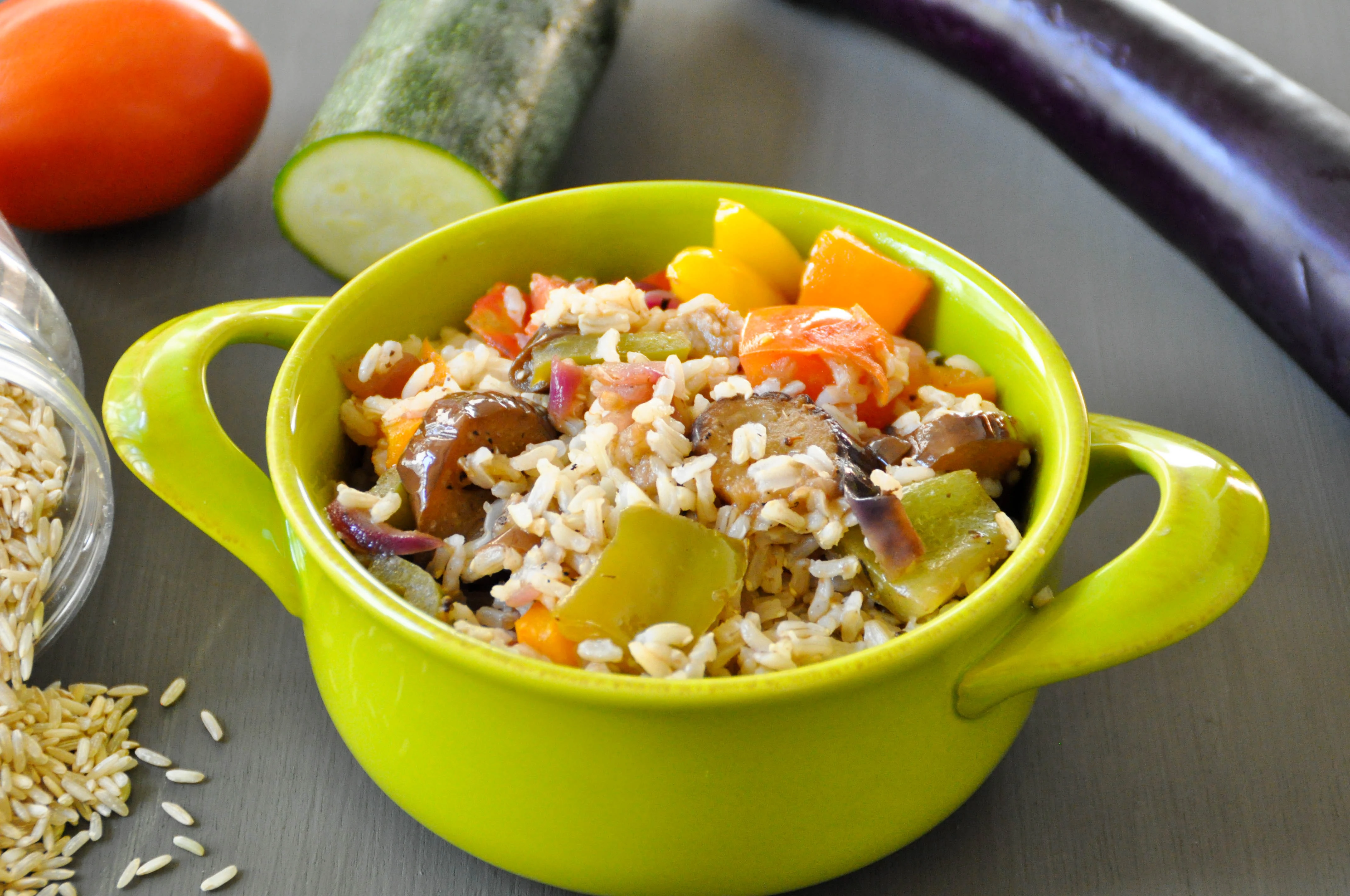 Ratatouille Rice Skillet dish