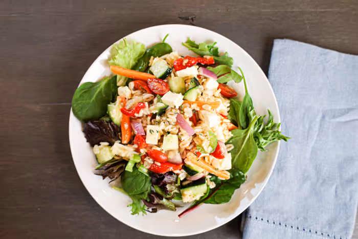 Brown Rice and Farro Salad dish