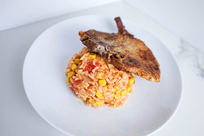 Easy Air Fryer Pork Chops with Riceland Rice