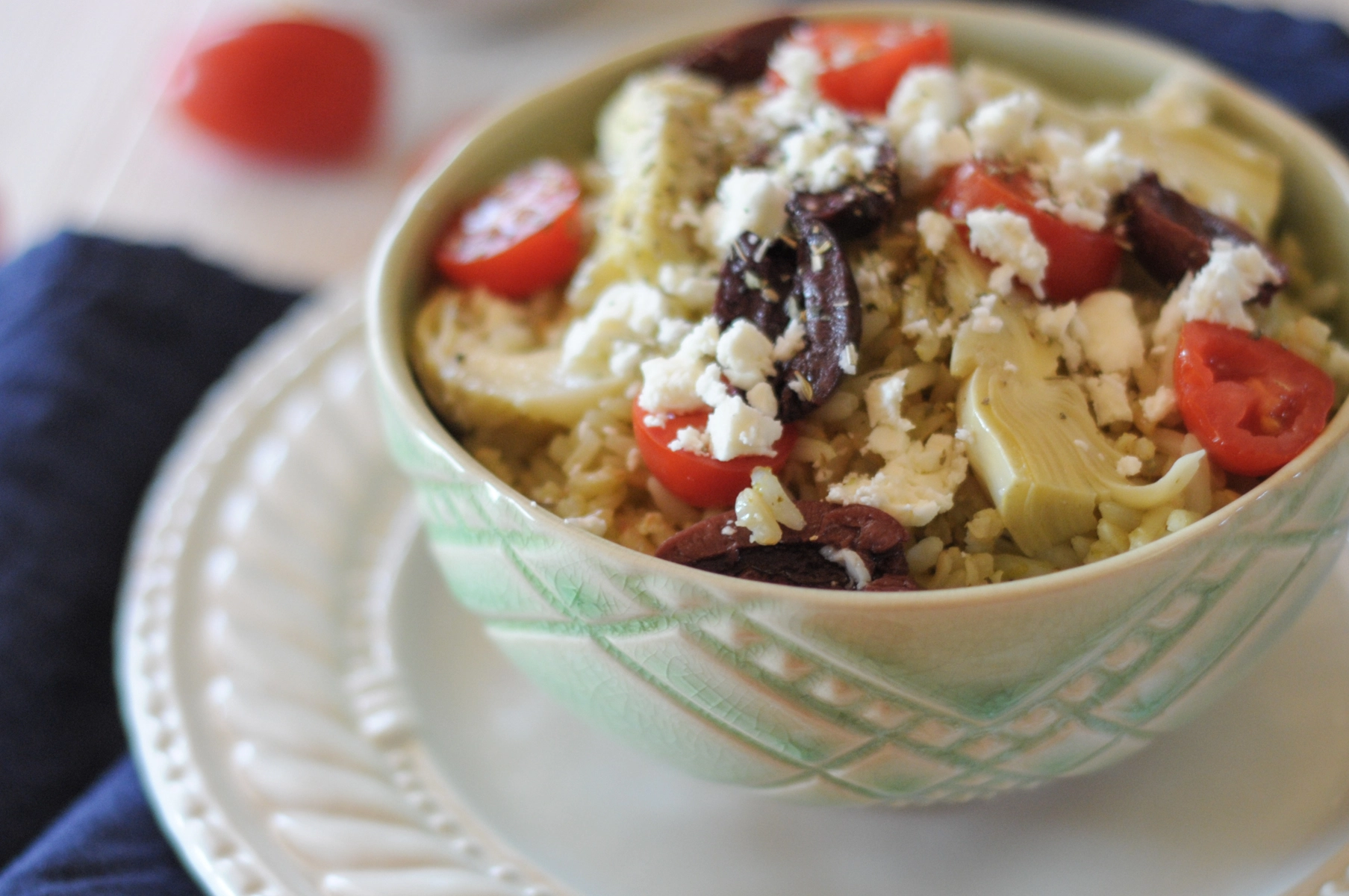 Mediterranean Rice Salad dish
