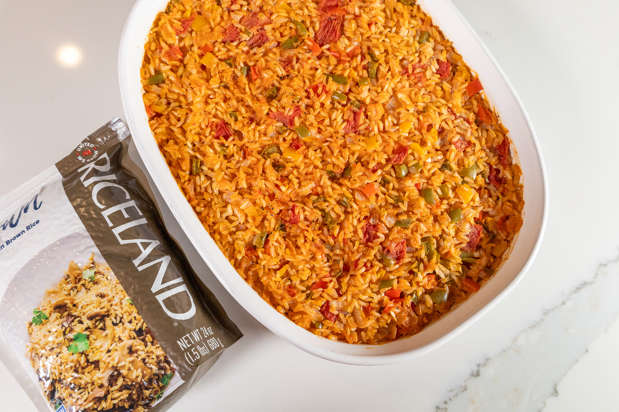 Brown Rice and Pepper Casserole dish