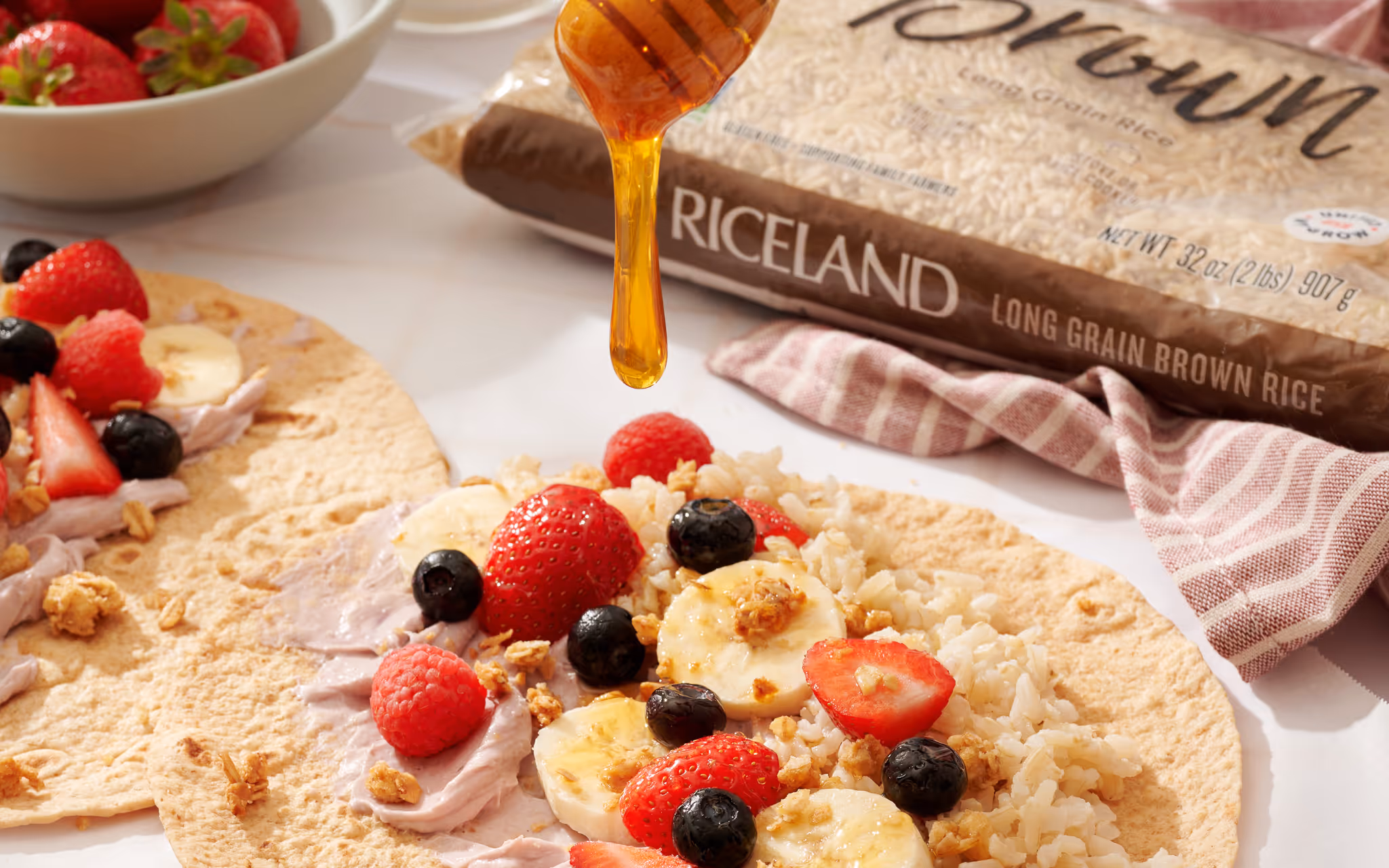 Brown Rice, Nuts, and Berries dish