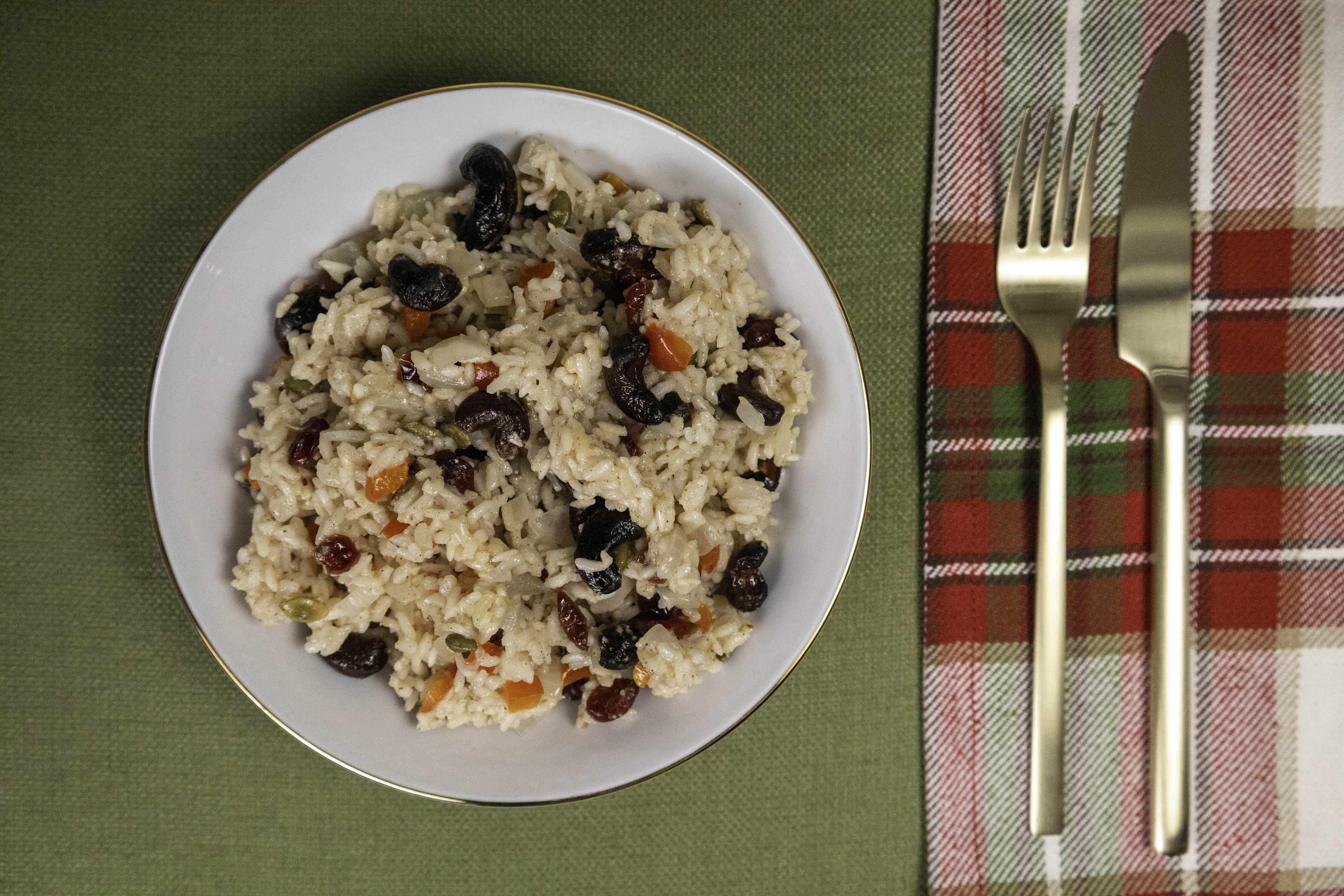 Trinidad Christmas Rice in Bowl