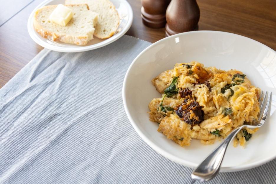 A plate of food on a tableAI-generated content may be incorrect.