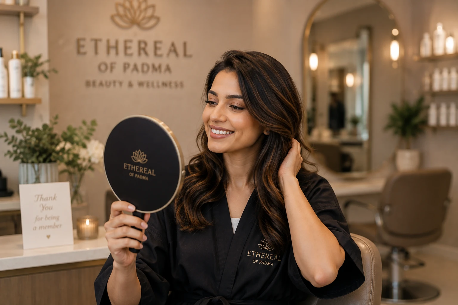 Ethereal Club member enjoying her monthly beauty benefit