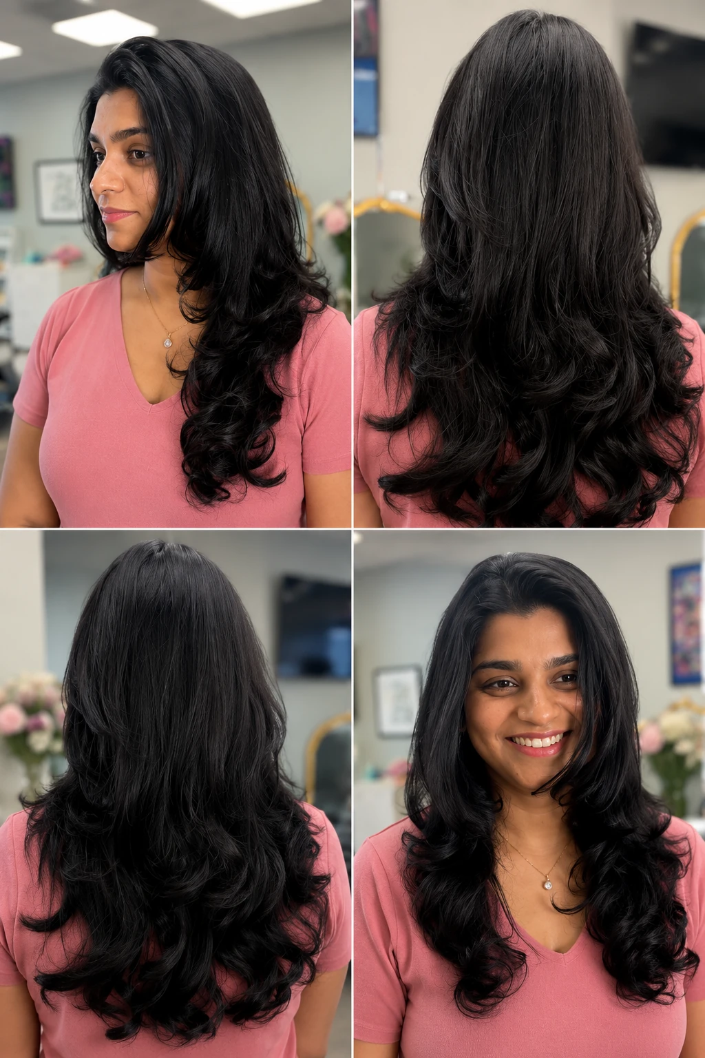 Long layered women's haircut and styling at Ethereal of Padma