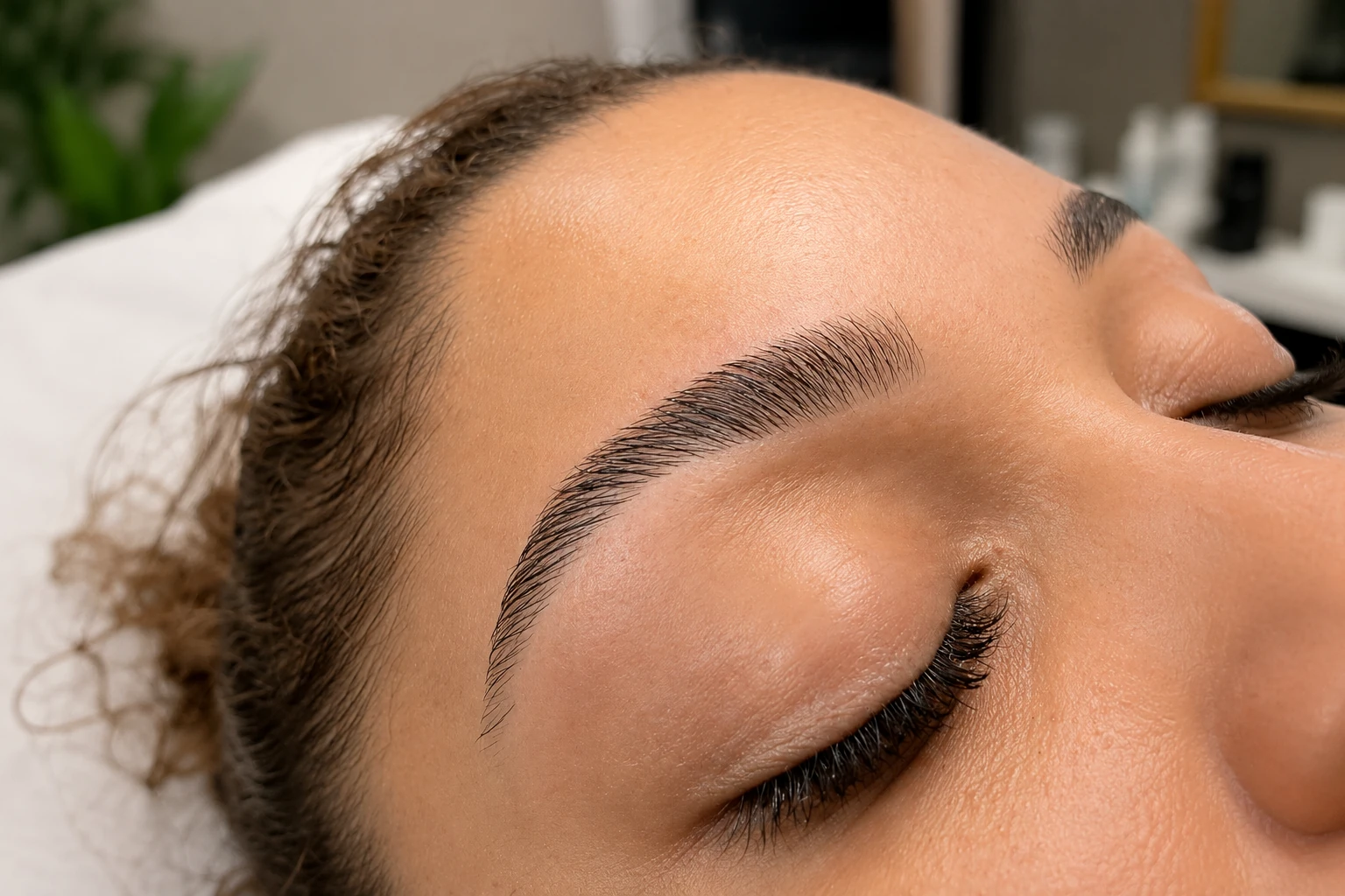Professional eyebrow shaping at Ethereal of Padma