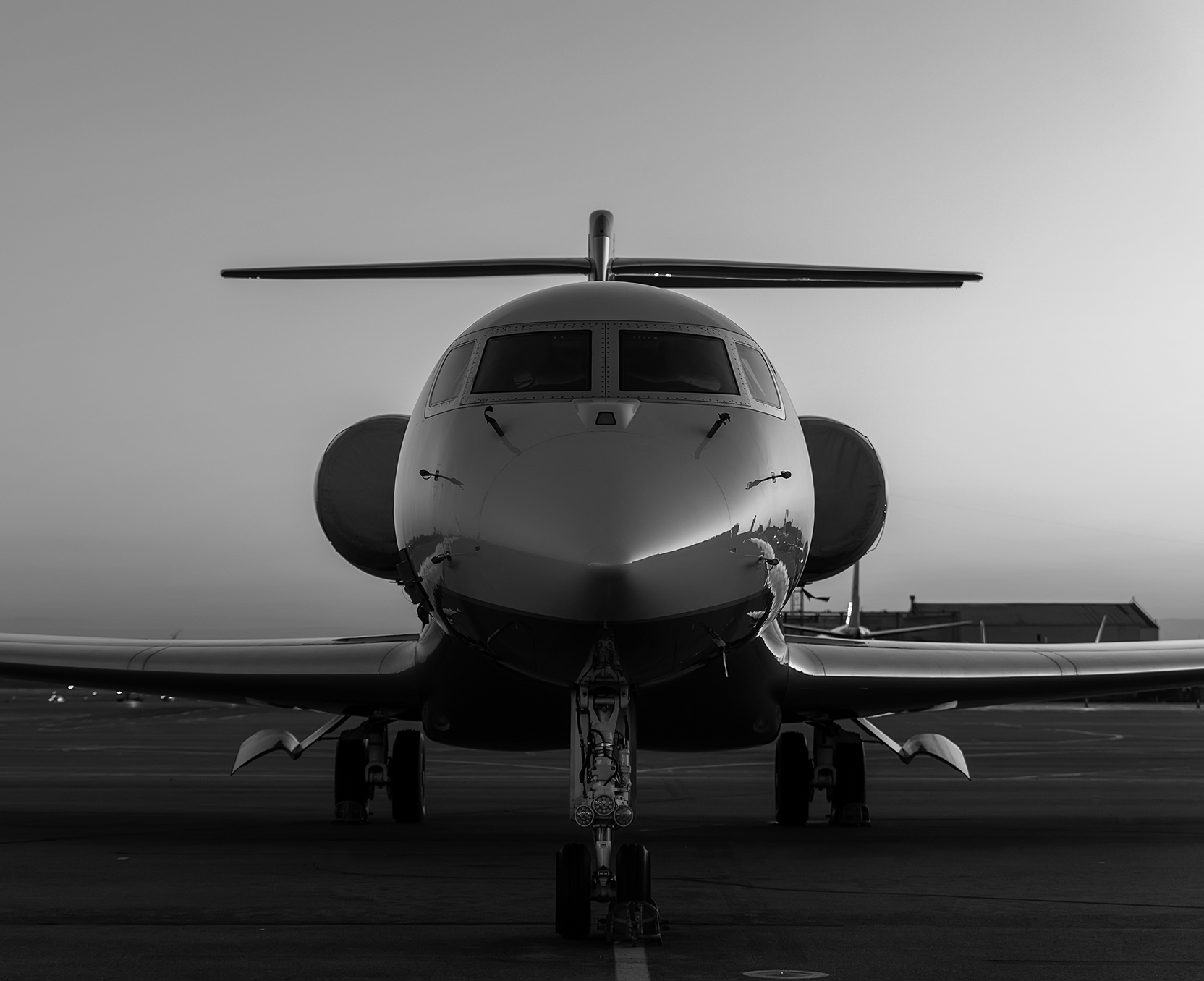 Private jet on tarmac