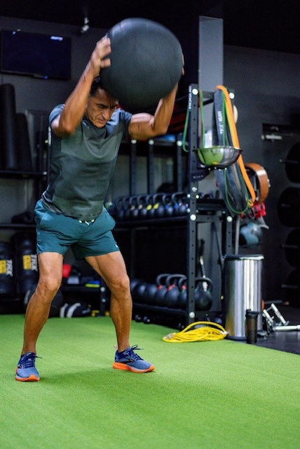 Felipe working out at a gym